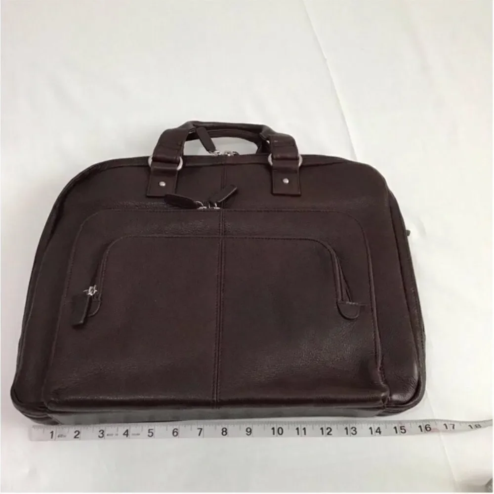 Levenger Brown Laptop Bag Briefcase Adjustable Shoulder Strap